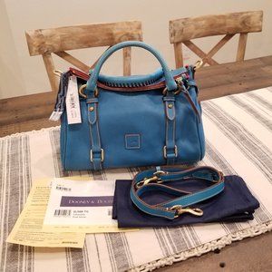 Dooney & Bourke Turquoise Florentine Leather Small Satchel, Made in the USA, NWT